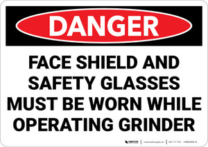 Danger: Hard Hat Safety Glasses Work Gloves Work Boots Must be Worn - Wall Sign