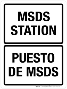 MSDS Station Bilingual Portrait - Wall Sign