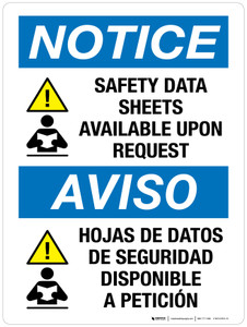 Notice: Safety Data Sheets Available Upon Request Bilingual Portrait - Wall Sign