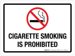 Cigarette Smoking Is Prohibited Landscape - Wall Sign
