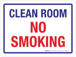 Clean Room No Smoking Landscape - Wall Sign Clean Room No Smoking Landscape - Wall Sign