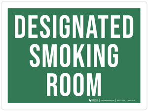 Designated Smoking Room Green Landscape - Wall Sign
