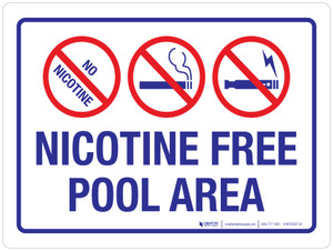 Nicotine Free Pool Area Landscape - Wall Sign