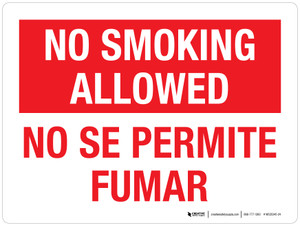 No Smoking Allowed (No Se Permite Fumar) Bilingual Landscape - Wall Sign