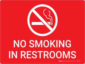 No Smoking In Restrooms Landscape - Wall Sign