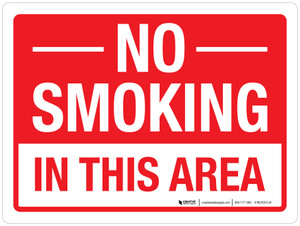 No Smoking In This Area Landscape - Wall Sign