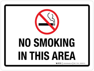 No Smoking In This Area with Icon Landscape - Wall Sign