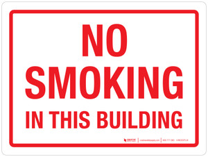 No Smoking In This Building Landscape - Wall Sign