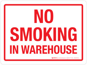 No Smoking In Warehouse Landscape - Wall Sign
