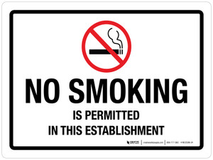 No Smoking Is Permitted In This Establishment Landscape - Wall Sign