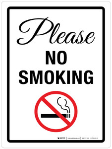 Please No Smoking Portrait - Wall Sign
