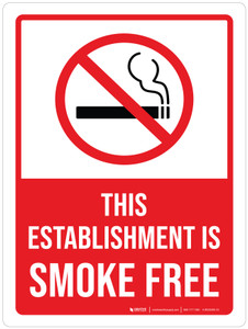 This Establishment Is Smoke Free Portrait - Wall Sign