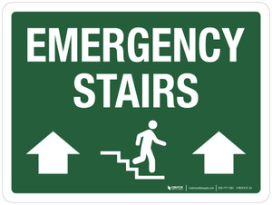 Emergency Stairs Down Arrows Up Landscape - Wall Sign
