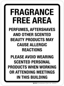 Fragrance Free Area Portrait - Wall Sign