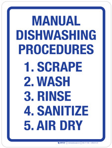 Manual Dishwashing Portrait - Wall Sign