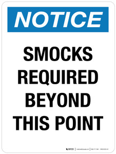 Notice: Smocks Required Beyond This Point Portrait - Wall Sign