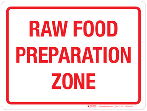 Raw Food Preparation Zone Landscape - Wall Sign