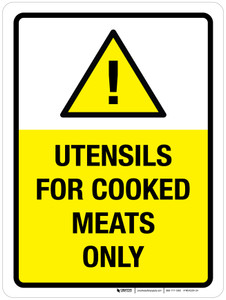 Utensils for Cooked Meats Only Portrait - Wall Sign