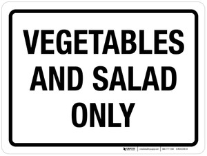 Vegetables And Salad Only Landscape - Wall Sign Vegetables And Salad Only Landscape - Wall Sign