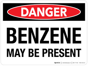 Danger: Benzene May Be Present Landscape - Wall Sign