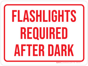 Flashlights Required After Dark Landscape - Wall Sign