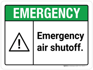 Emergency: Emergency Air Shutoff ANSI Landscape - Wall Sign