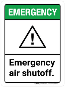 Emergency: Emergency Air Shutoff ANSI Portrait - Wall Sign