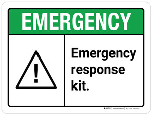 Emergency: Emergency Response Kit ANSI Landscape - Wall Sign Emergency: Emergency Response Kit ANSI Landscape - Wall Sign