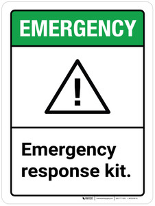 Emergency: Emergency Response Kit ANSI Portrait - Wall Sign Emergency: Emergency Response Kit ANSI Portrait - Wall Sign