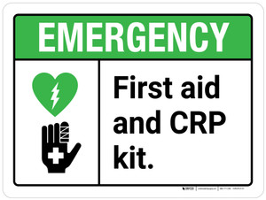 Emergency: First Aid and CPR Kit ANSI Landscape - Wall Sign