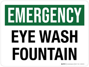 Emergency: Eye Wash Fountain Landscape - Wall Sign