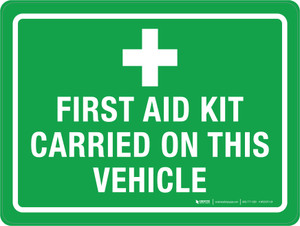 First Aid Kit Carried On This Vehicle Landscape - Wall Sign