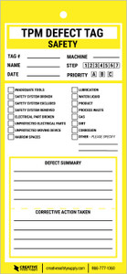 TPM Yellow Defect Safety Tag