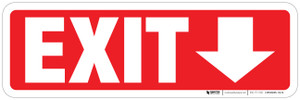 Exit with Down Arrow (Peel-and-Stick 12" x 4") - Wall Sign
