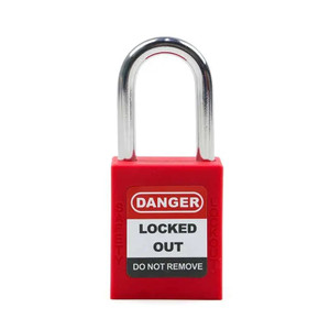 Red 38mm Steel Shackle Lockout Padlock – Keyed Alike/Set of 6