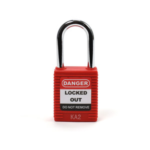 Red 38mm Steel Shackle Lockout Padlock – Keyed Alike/Set of 6