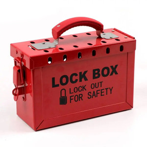 Portable Steel Group Lockout Box – Holds 13 Padlocks