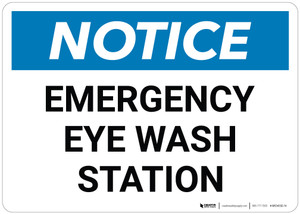 Notice: Emergency Eyewash Station - Wall Sign