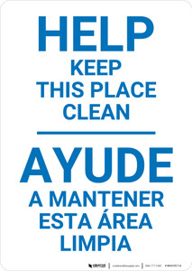 Housekeeping Clean Bilingual Spanish - Wall Sign Housekeeping Clean Bilingual Spanish - Wall Sign