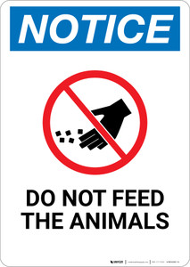 Notice: Do Not Feed The Animals with Icon - Wall Sign