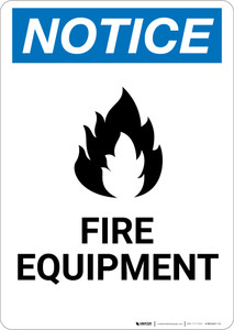 Notice: Fire Equipment Portrait with Icon - Wall Sign