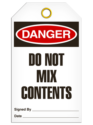 Danger Do Not Mix Tags | Creative Safety Supply