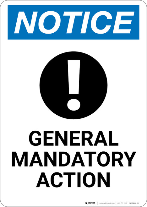 Notice: General Mandatory Action - Wall Sign