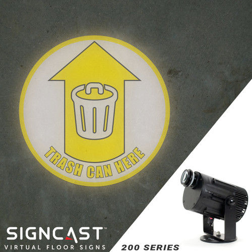 SignCast™ S200 Virtual Sign Projector - Trash Can Here
