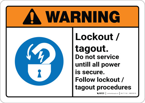 Warning: Moving Conveyor Risk of Serious Injury with Graphic Landscape ANSI - Wall Sign