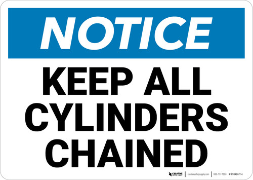 Notice: Keep All Cylinders Chained Landscape - Wall Sign