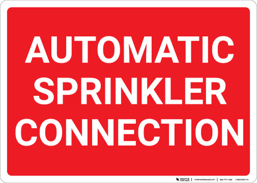 Automatic Sprinkler Connection Red Landscape - Wall Sign