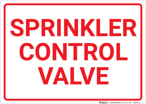 Sprinkler Control Valve White and Red Landscape - Wall Sign