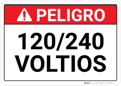 Danger: 120 over 240 Volts Spanish Landscape - Wall Sign