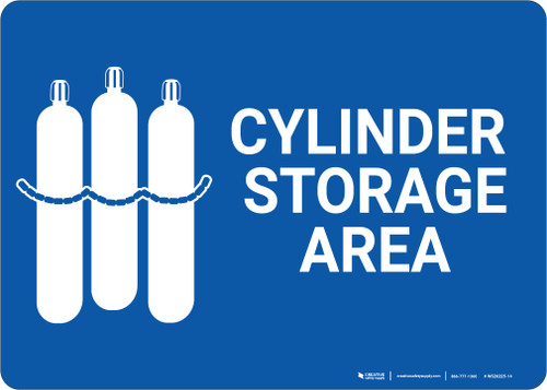 Cylinder Storage Area with Icon Landscape - Wall Sign